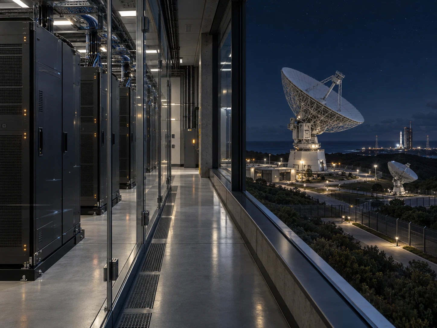 Secure archive hardware and a maintained deep-space tracking complex on Earth, preserving the record behind the outward attempt.